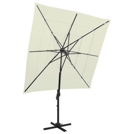 Vidaxl parasol 4 couches avec poteau en aluminium 250x250 cm de couleur sable
