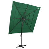 Vidaxl Parasol 4-Schicht mit Aluminiumpol 250x250 cm Grün