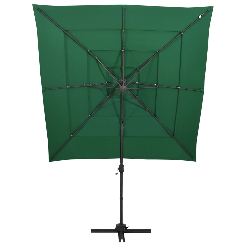 Vidaxl Parasol 4-Schicht mit Aluminiumpol 250x250 cm Grün