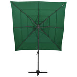 Vidaxl parasol 4 couches avec poteau en aluminium 250x250 cm vert