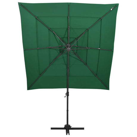 Vidaxl parasol 4 couches avec poteau en aluminium 250x250 cm vert