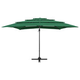 Vidaxl Parasol 4-Schicht mit Aluminiumpol 250x250 cm Grün