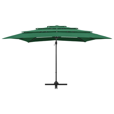 Vidaxl parasol 4 couches avec poteau en aluminium 250x250 cm vert