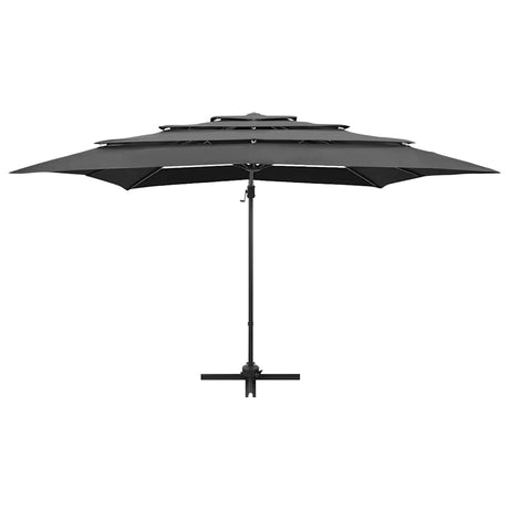 Vidaxl parasol 4 couches avec poteau en aluminium 250x250 cm de couleur anthracite