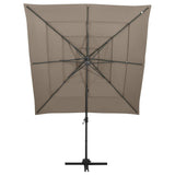 Vidaxl parasol 4 couches avec poteau en aluminium 250x250 cm taupe