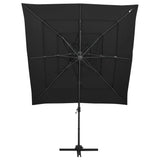 Vidaxl parasol 4 couches avec poteau en aluminium 250x250 cm noir