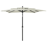 Vidaxl parasol 3 couches avec poteau en aluminium 2,5x2,5 m de sable