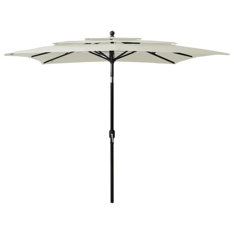 Vidaxl parasol 3 couches avec poteau en aluminium 2,5x2,5 m de sable