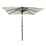 Vidaxl parasol 3 couches avec poteau en aluminium 2,5x2,5 m de sable