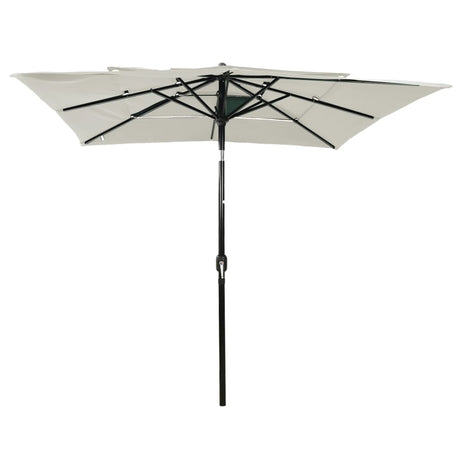 Vidaxl parasol 3 couches avec poteau en aluminium 2,5x2,5 m de sable