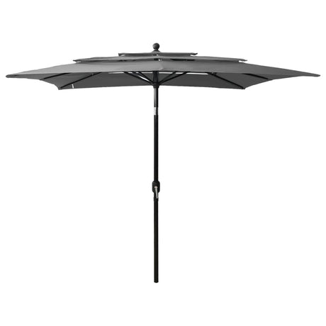 Vidaxl parasol 3 couches avec poteau en aluminium 2,5x2,5 m de couleur anthracite