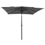 Vidaxl parasol 3 couches avec poteau en aluminium 2,5x2,5 m de couleur anthracite