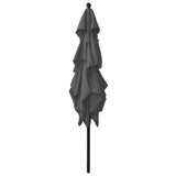 Vidaxl parasol 3 couches avec poteau en aluminium 2,5x2,5 m de couleur anthracite