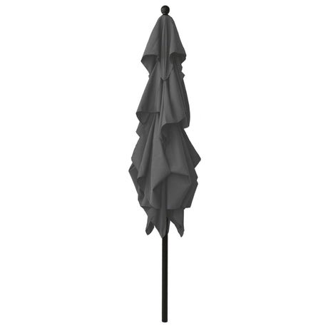 Vidaxl parasol 3 couches avec poteau en aluminium 2,5x2,5 m de couleur anthracite