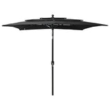 Vidaxl Parasol 3-layer with aluminum pole 2.5x2.5 m black