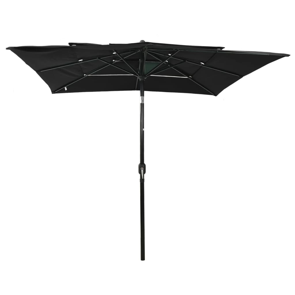 Vidaxl Parasol 3-layer with aluminum pole 2.5x2.5 m black