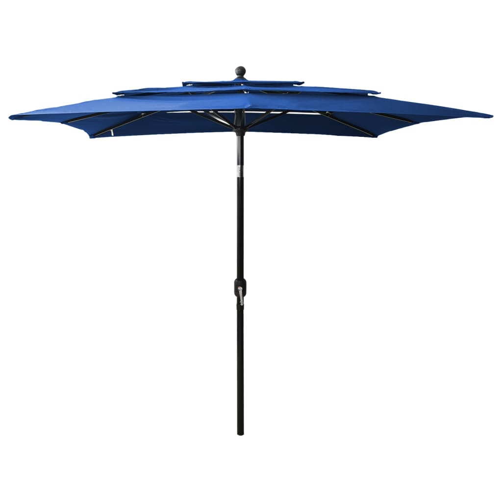 Vidaxl Parasol 3-layer with aluminum pole 2.5x2.5 m azure blue