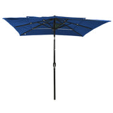 Vidaxl Parasol 3-layer with aluminum pole 2.5x2.5 m azure blue