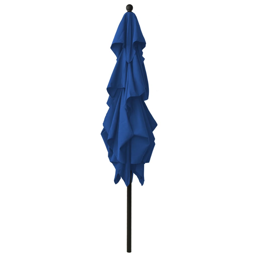 Vidaxl Parasol 3-layer with aluminum pole 2.5x2.5 m azure blue