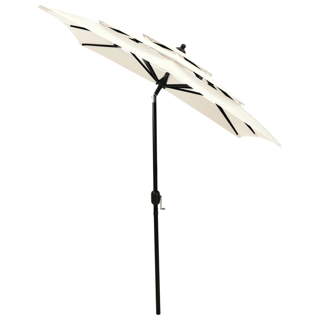 Vidaxl Parasol a 3 strati con polo in alluminio 2x2 m color sabbia