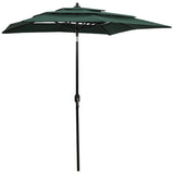 Vidaxl parasol 3 couches avec poteau en aluminium 2x2 m vert