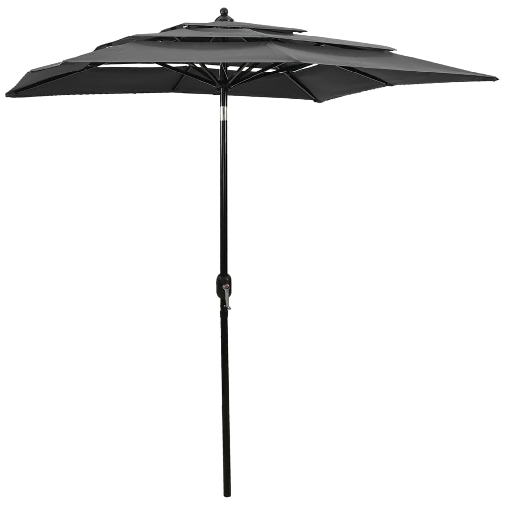 Vidaxl Parasol 3-layer with aluminum pole 2x2 m anthracite colored