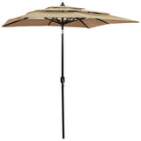 Vidaxl parasol 3 couches avec poteau en aluminium 2x2 m taupe