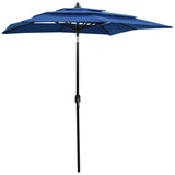 Vidaxl-Parasol 3-Schicht mit Aluminiumpol 2x2 m Azurblau