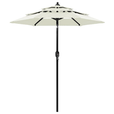 Vidaxl parasol 3 couches avec poteau en aluminium 2 m de couleur sable