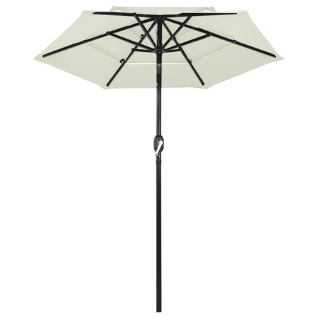 Vidaxl parasol 3 couches avec poteau en aluminium 2 m de couleur sable