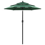 Vidaxl parasol 3 couches avec poteau en aluminium 2 m vert
