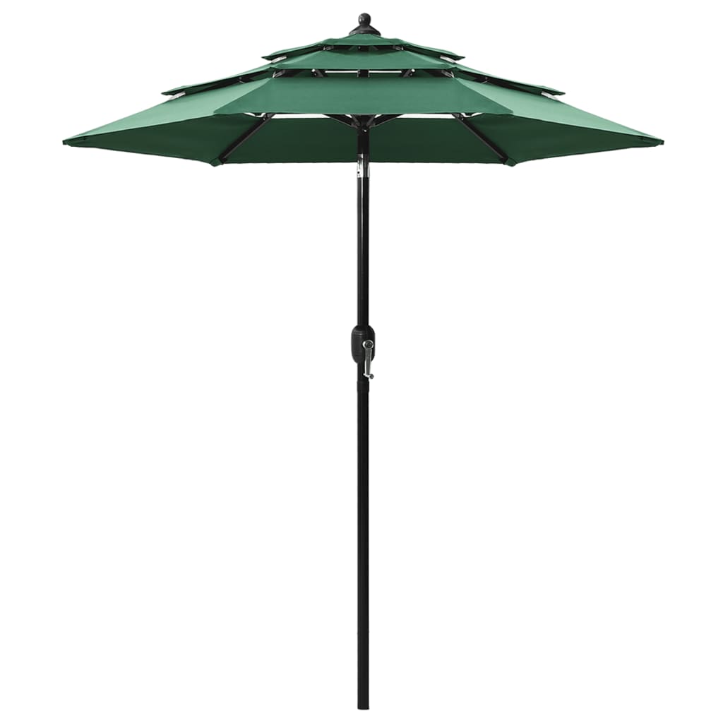 Vidaxl Parasol 3 capas con polo de aluminio 2 m verde