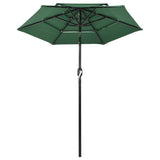 Vidaxl parasol 3 couches avec poteau en aluminium 2 m vert