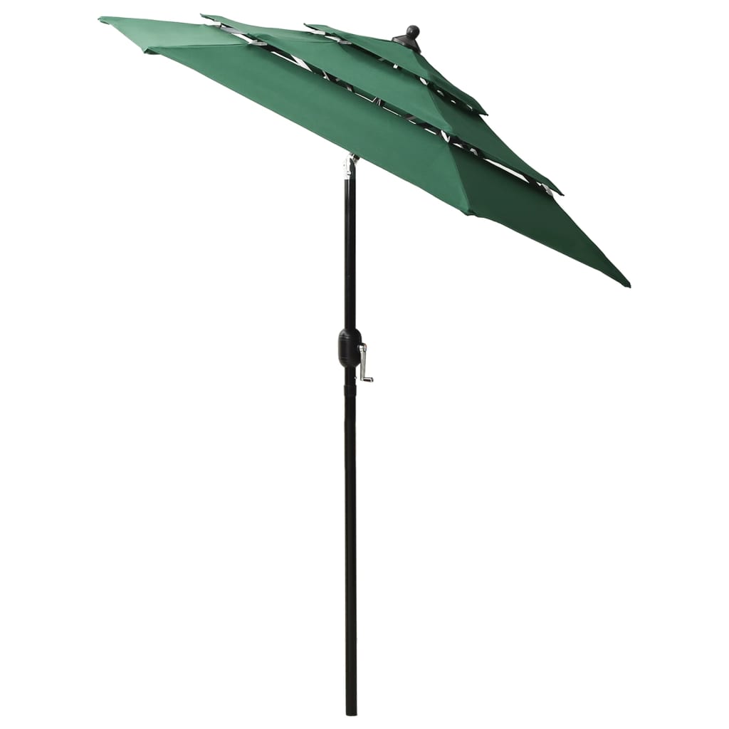 Vidaxl parasol 3 couches avec poteau en aluminium 2 m vert