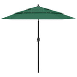 Vidaxl parasol 3 couches avec poteau en aluminium 2,5 m vert