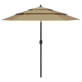 Vidaxl Parasol 3-sloj z aluminijastim drogom 2,5 m taupe