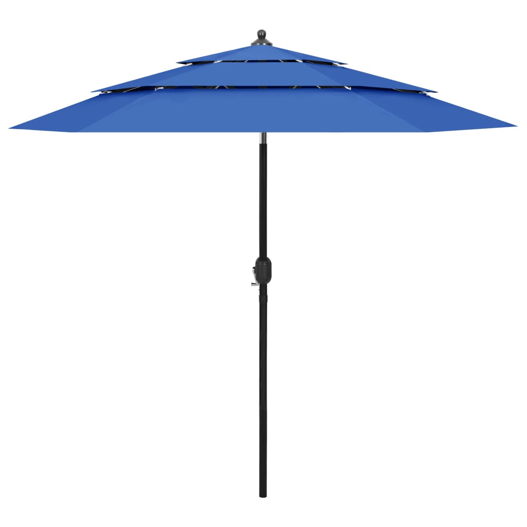 VIDAXL Parasol 3-warstwowy z aluminiowym biegunem 2,5 M Azure Blue