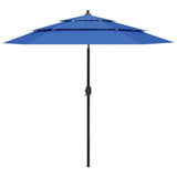 VIDAXL Parasol 3-warstwowy z aluminiowym biegunem 2,5 M Azure Blue