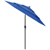 VIDAXL Parasol 3-warstwowy z aluminiowym biegunem 2,5 M Azure Blue