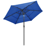 VIDAXL Parasol 3-warstwowy z aluminiowym biegunem 2,5 M Azure Blue