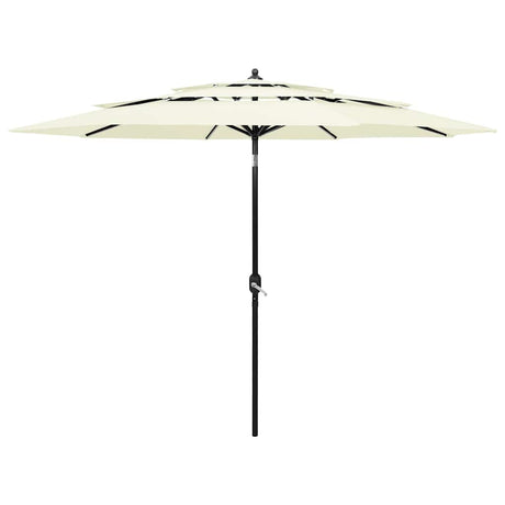Vidaxl parasol 3 couches avec poteau en aluminium 3 m de couleur sable