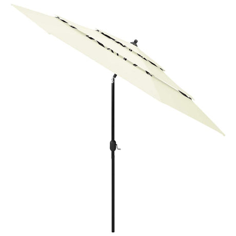 Vidaxl parasol 3 couches avec poteau en aluminium 3 m de couleur sable