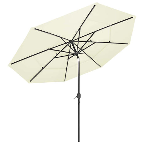 Vidaxl parasol 3 couches avec poteau en aluminium 3 m de couleur sable