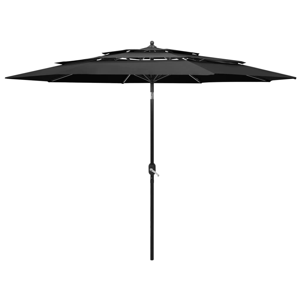 Vidaxl Parasol 3-layer with aluminum pole 3 m anthracite-colored