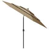 Vidaxl Parasol 3-layer with aluminum pole 3 m Taupe