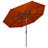 Vidaxl parasol 3 couches avec poteau en aluminium 3 m de couleur terre cuite
