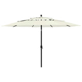 Vidaxl parasol 3 couches avec poteau en aluminium 3,5 m de sable
