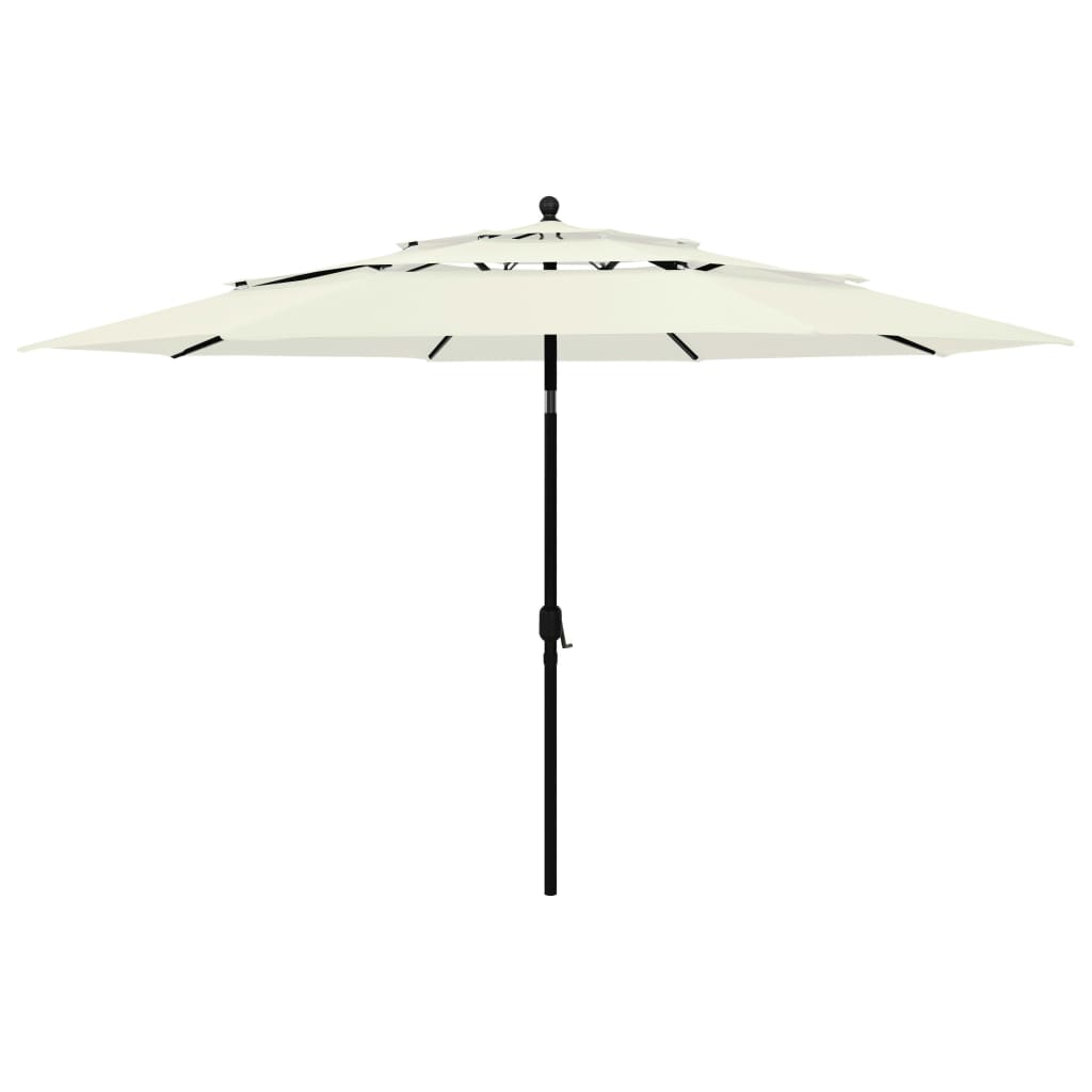 Vidaxl Parasol 3-skikt med aluminiumstång 3,5 m sandfärgad