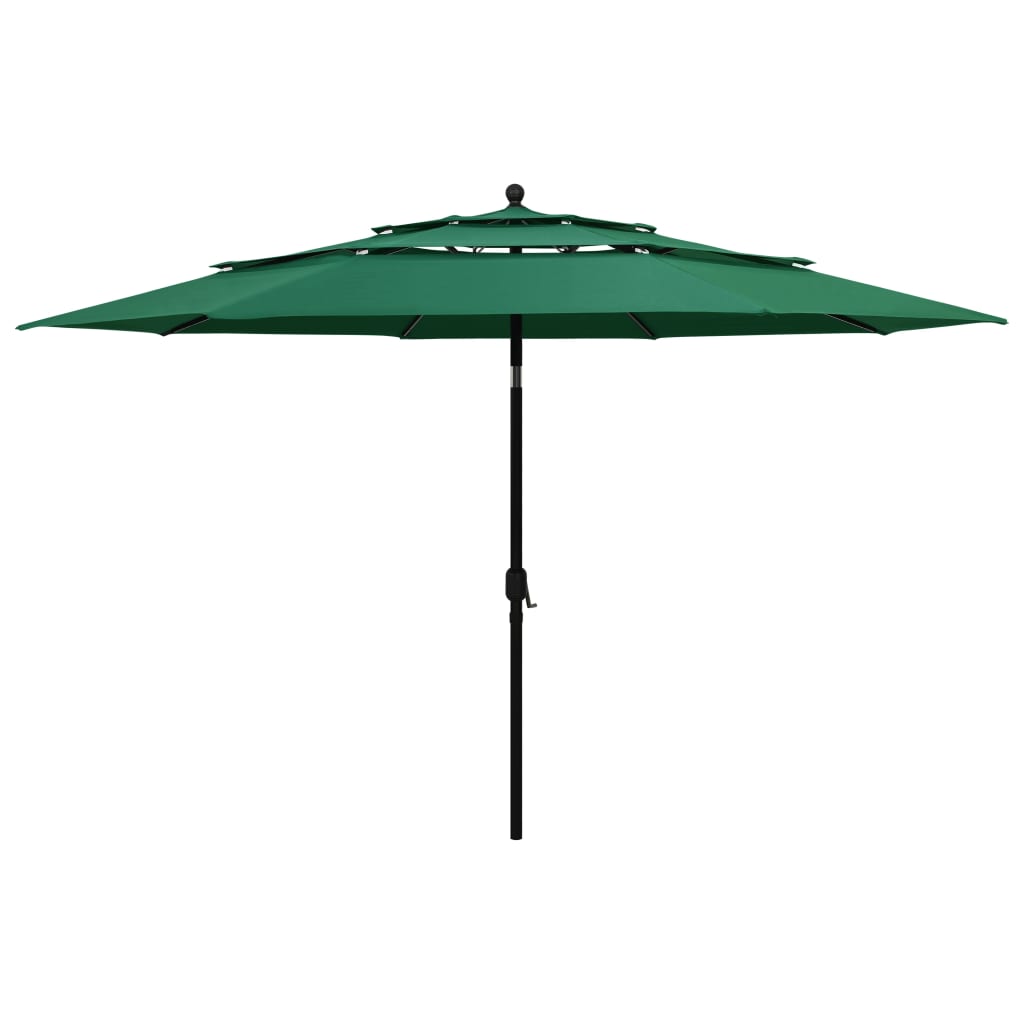 Vidaxl Parasol 3-layer with aluminum pole 3.5 m green