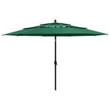 Vidaxl Parasol 3-layer with aluminum pole 3.5 m green